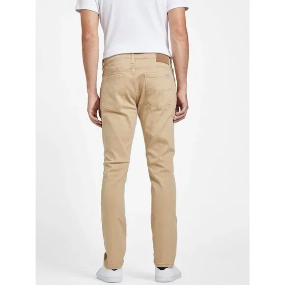 Guess Men’s Nico Destroyed Skinny Jeans Light Beige Size 34X32 - Picture 5 of 16